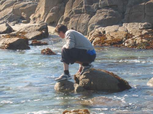 Richard exploring the rocks
